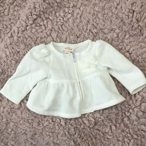 Newborn white zip-up